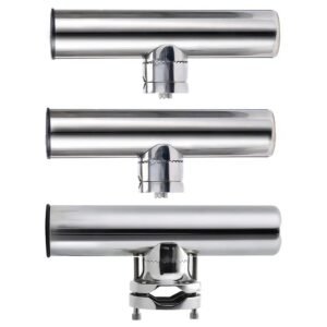 Clamp-on stainless steel fishing rod holder