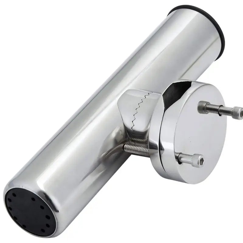 3 Stainless Steel Clamp-on Fishing Rod Holder