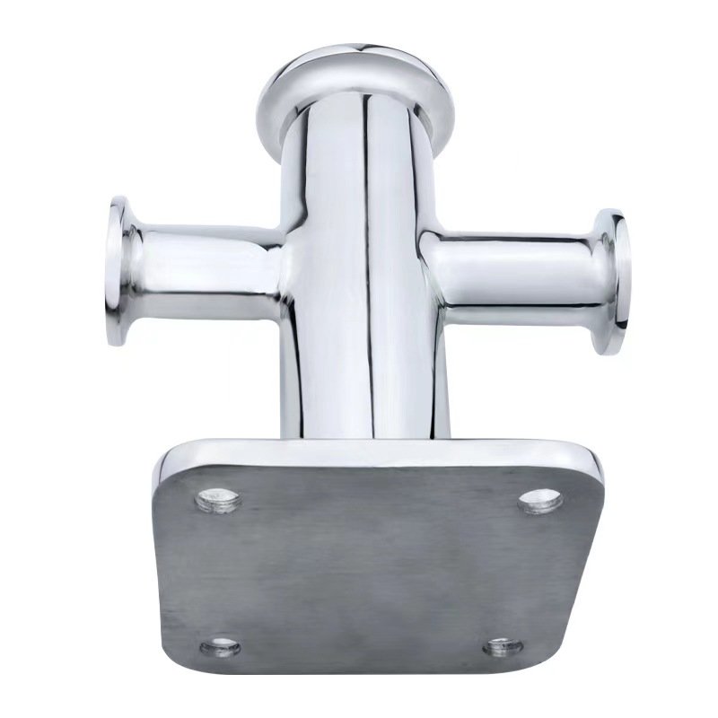 3 316 Stainless Steel Mirror Polished Heavy duty Single Cross Bollard For Docking