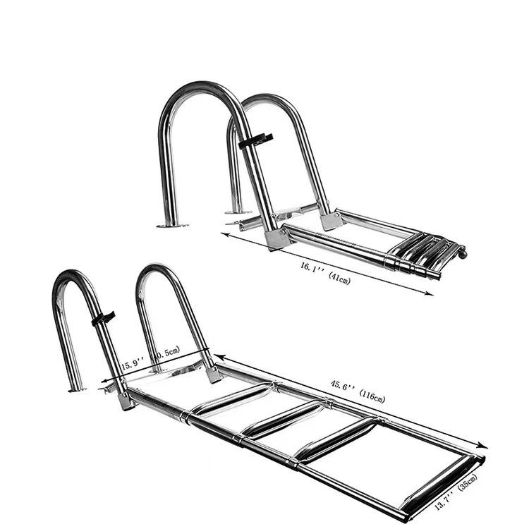 Stainless Steel Boarding Ladder With Handrail Size