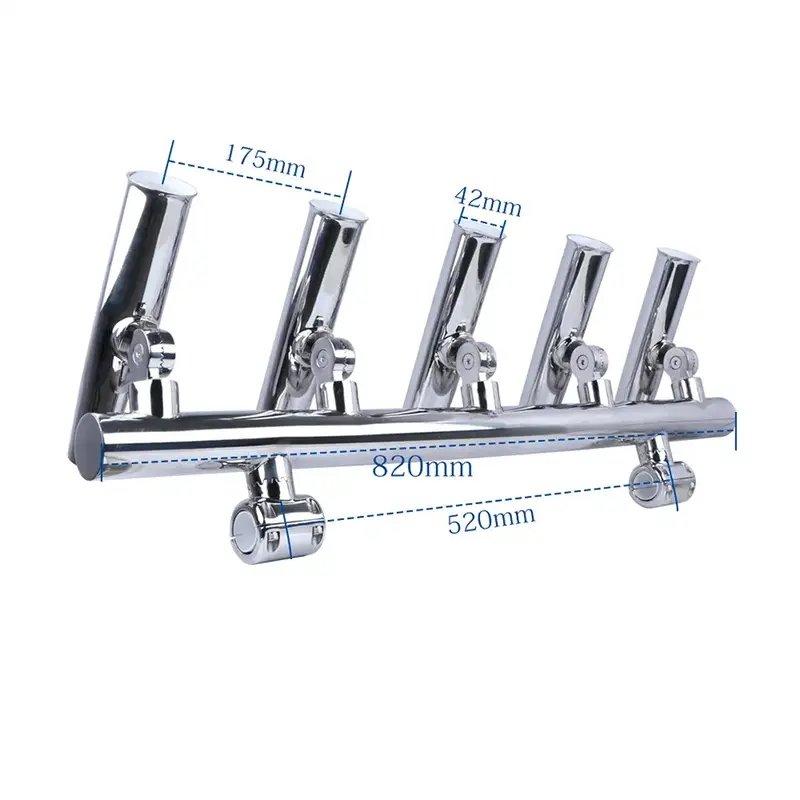 5 tubes clamp on fishing rod holders