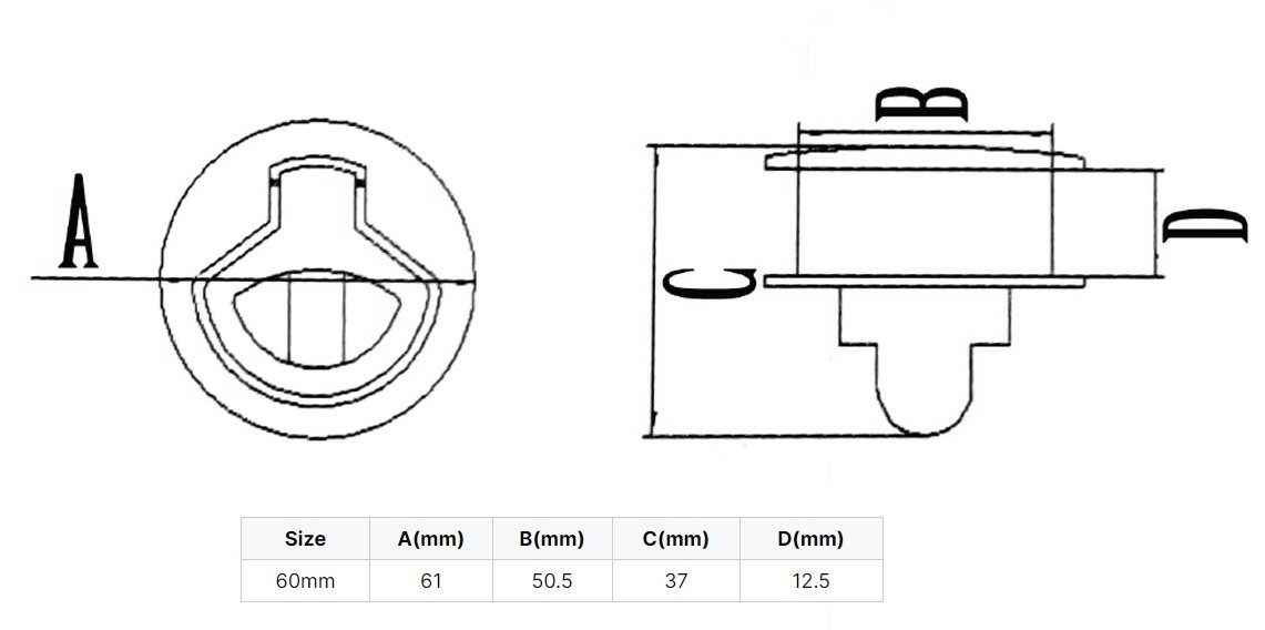 Stainless Steel Flush Mount Hatch Latch
