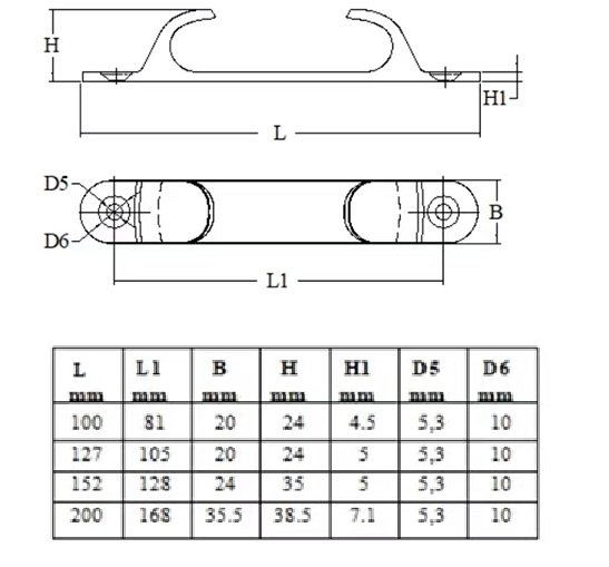 316 stainless steel boat rope chock drawing