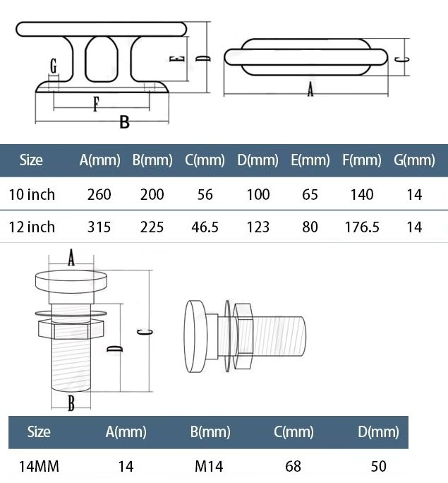 Double Cross Rope Cleat drawing