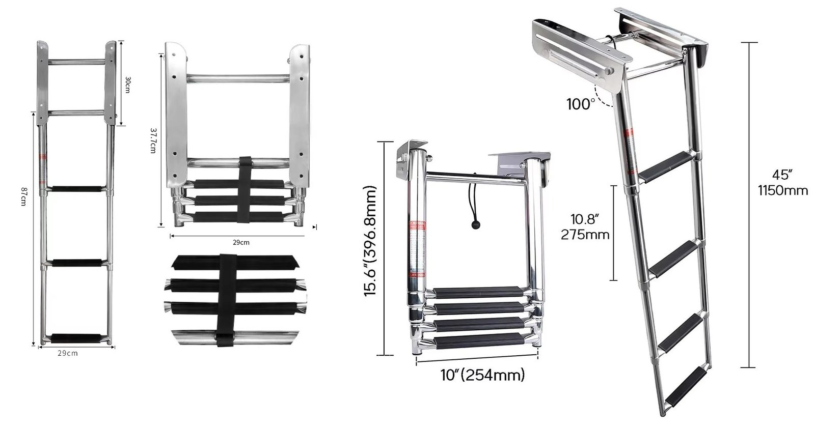 Hidden Diving Ladder Size