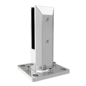 Floor mounted Duplex 2205 stainless steel mirror surface glass spigot for 1/2" tempered glass balustrade