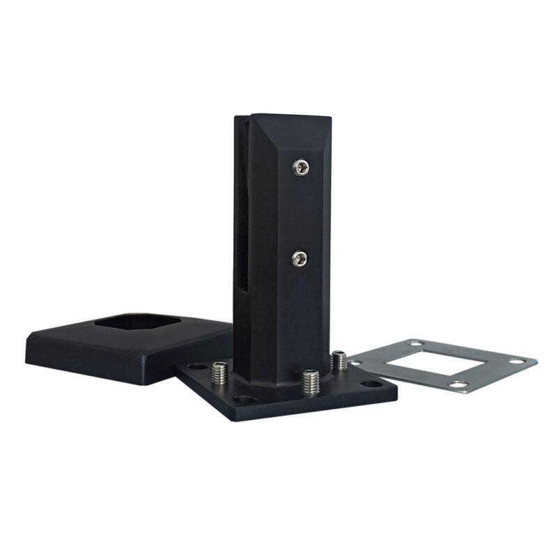 Floor mounted Duplex 2205 stainless steel matt black glass spigot for 1/2" tempered glass balustrade