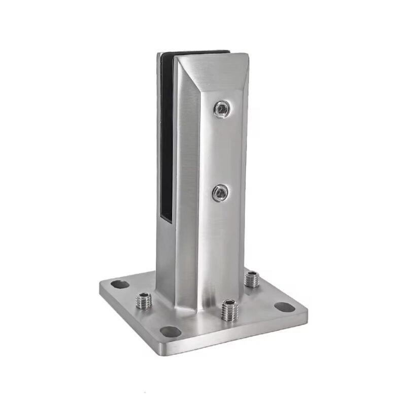6" Duplex 2205 stainless steel brushed surface glass spigot for 1/2" tempered glass balustrade